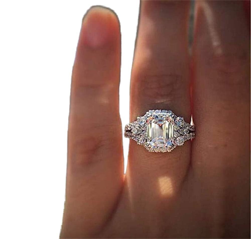 6623 Fashion Lady 925 Sterling Silver Ring Elliptical Perfect Cut 3ct CZ